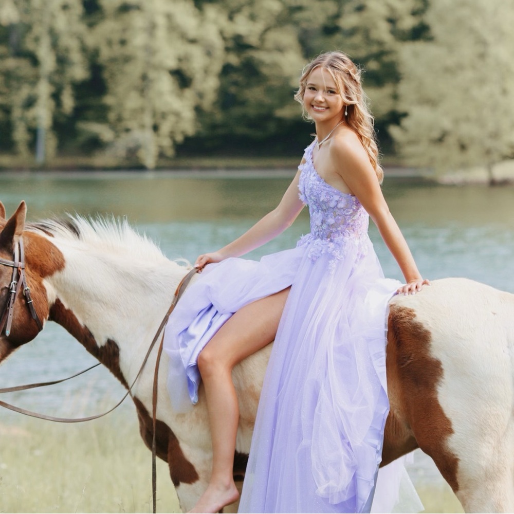 Lavender Floral prom dress